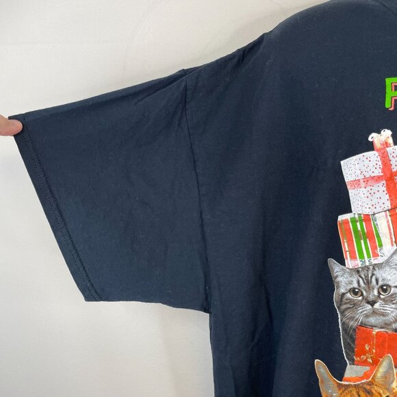 Dec. 25th Womens CAT CHRISTMAS Top Sz XXXL 3X Short Sleeve Ugly HOLIDAY T-shirt - Picture 8 of 12